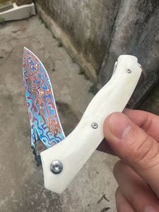 Cuchillo plegable, cuchillo de bolsillo, cuchillo para exteriores, EDC, con carcasa de hueso de vaca, multifuncional, autodefensa, portátil, para el hogar, camping, cuchillo para frutas - Product Image 3