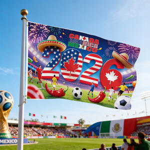 Bandiera della Coppa <span class=keywords><strong>del</strong></span> Mondo di Calcio 2026 3x5 Piedi, Monofacciale con Doppia Cucitura, Decorazioni per Interni ed Esterni, Regali e Souvenir, Bandiera da Giardino - Product Image 2