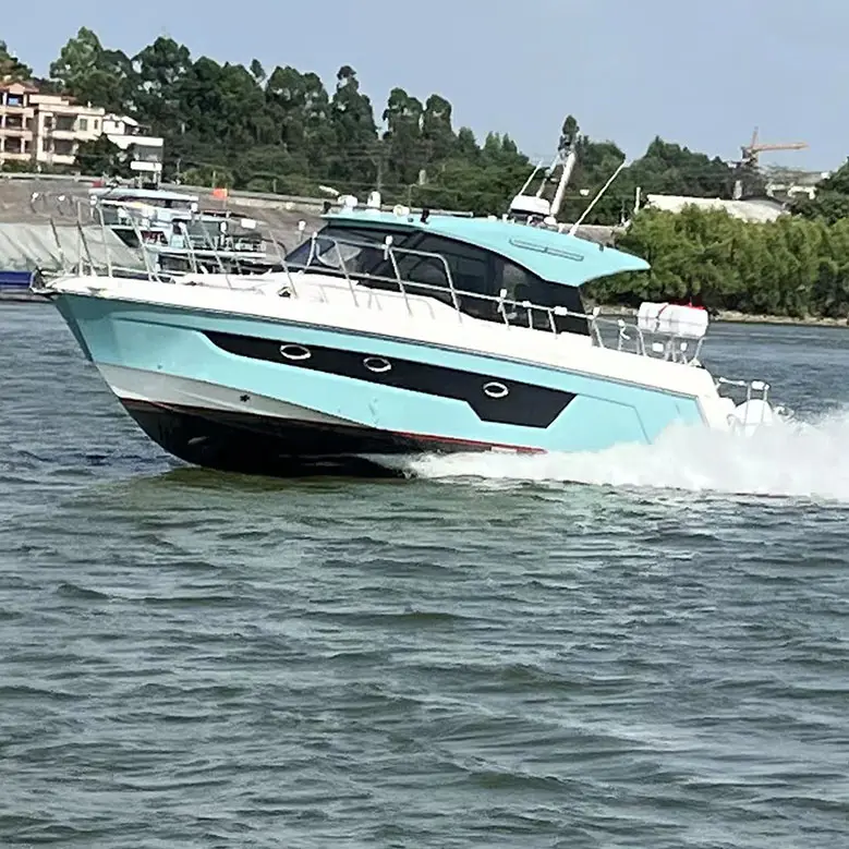 Mavi okyanus Cruise Boat için yüksek kaliteli lüks 42ft fiberglas iş yat eğlence gemileri