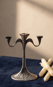 Porte-bougie en métal à trois bras, finition argentée, candélabre décoratif, centre de table pour mariage, dîner, maison, événement, fête - Product Image 6