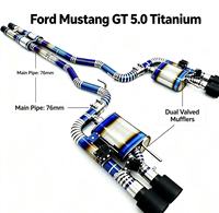 Échappement Catback en Acier Poli Miroir en Alliage de Titane DZ 1,5 mm avec Valve pour Ford Mustang 5.0L, Télécommande, Garantie 3 Ans