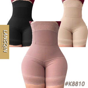 LANGQIN Full Lace Edge High Rise Shaping Shorts Hip Enhancing Tummy Tightening Body Shaper - Product Image 1