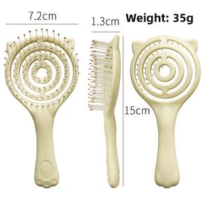 Sisir Ramah Lingkungan Desain <span class=keywords><strong>Rilakkuma</strong></span> Kartun yang Menggemaskan dan Berbulu Lembut dengan Potongan Cakar Kucing untuk Penggunaan di Rumah, Gagang Plastik - Product Image 1