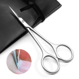 Qianya manicura tijeras cosméticas de mano de acero inoxidable curvado piel muerta recorte ruso removedor de cutículas de uñas belleza Metal - Product Image 1