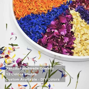 Éclat de vert |   Mélange de fleurs artificielles 12 couleurs 0,5 kg (Rose, Souci, Pâquerette, Œillet) pour garniture de cocktail, pâtisserie, bougies et mélange personnalisé - Product Image 6