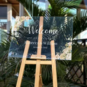 Bridal Shower acrylic wedding welcome sign board stand for Engagement Wedding reception Signage
