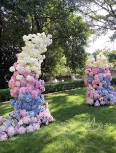 批发婚礼情人节餐桌装饰仿真绣球花胶水毡绣球花婚礼节日 - Product Image 4