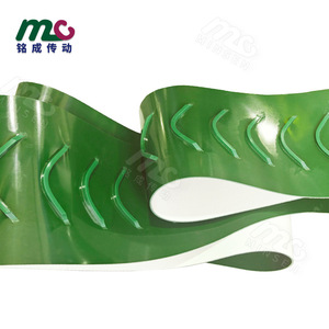 Bande transporteuse Mingcheng en PVC vert avec nervures antidérapantes pour machine de palettisation - Product Image 3