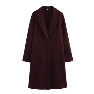 Women's <b>Wool</b> Blend Long Coat - Oversized Single-Button Trench Outerwear Fashion - Product Image 3