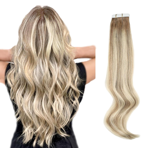 Extensiones de Cabello Humano Liso con Cinta Adhesiva, Fáciles de Colocar, Estilo <span class=keywords><strong>Glam</strong></span> en 5 Minutos para el Trabajo/Uso Diario, Sin Pegamento ni Complicaciones - Product Image 1