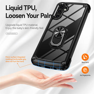Funda con soporte de anillo resistente para <span class=keywords><strong>Samsung</strong></span> <span class=keywords><strong>Galaxy</strong></span> A35 A55 A16 A25 A24 A34 A15 A54 A14 A12 A32 <span class=keywords><strong>A52</strong></span> MARCO DE TPU suave cubierta transparente híbrida - Product Image 3