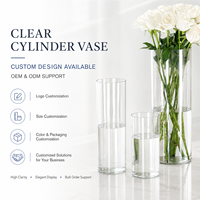 Vase cylindrique en plastique transparent incassable, seau à fleurs pour fleuriste, grand récipient pour plantes hydroponiques pour mariage