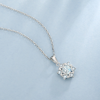 Cadeau de Noël Diamant Bijoux Bling 925 Sterling Silver GRA Certificat Moissanite Diamant Flocon De Neige Collier pour Femme Femme