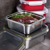 Ensemble de contenants alimentaires en acier inoxydable 304 avec couvercles hermétiques, anti-fuite, empilables, compatibles micro-ondes, pour la préparation des repas, la cuisine et le congélateur