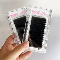 Vente en gros d'extensions de cils en cachemire de qualité supérieure Fournitures C D CC DD L M LC LD Noir mat 0.03 05 07 Volume 8-25mm Extension de cils