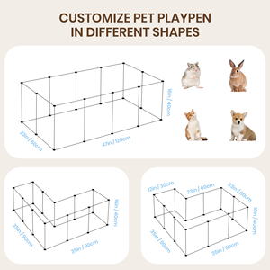 Guinea Lợn Playpen C & C Lồng Tự Làm Kim Loại Lưới Hàng Rào Cho Thỏ Thỏ Nhỏ Động Vật Nhỏ Môi TRƯỜNG SỐNG Động Vật Nhỏ 12Pcs Tấm - Product Image 4