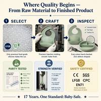 Ensemble Repas pour Enfants Bavoirs Assiettes Bols Cuillères et Autres Fournitures d'Alimentation pour Bébé Ensemble Vaisselle Bébé en Silicone