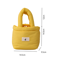 Sac fourre-tout mini matelassé en polyester doux, fermeture ouverte, motif bonbon tendance, pochette de rangement portable