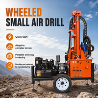 Foreuse pneumatique diesel portable FY-260L pour la construction, équipement de forage de puits d'eau, profondeur maximale de 260 mètres, pompe à moteur sur roues