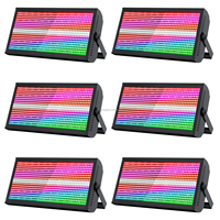 6 luces estroboscópicas de 48+8 segmentos para DJ y bodas, 200W, 960 LED RGB DMX, luces de proyección con estuche de transporte