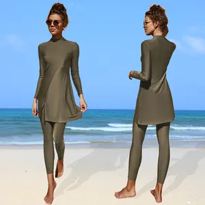 Fabriek Groothandel Custom Strand Cover Up Wear Fitness Sport Moslim Badkleding Vrouwen Hoge Taille Badpakken 2023