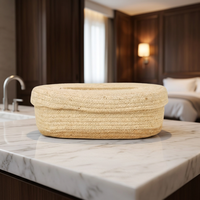 Boîte à mouchoirs ovale artisanale personnalisable et écologique, porte-serviettes en corde tressée pour la décoration de table à la maison