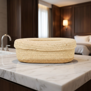Handcrafted Customizable Eco-Friendly Oval Tissue Box Cover Braided Rope Napkin Dispenser <b>Holder</b> for Home Tabletop Decor - Product Image 6