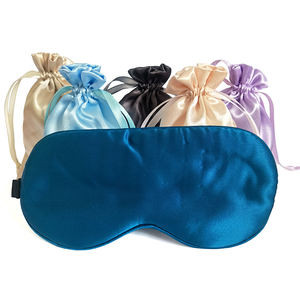 Toptan lüks saç uzatma ambalaj saten çanta ile özel logo kişiselleştirilmiş büzgülü torba - Product Image 3