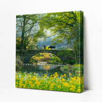 Impression sur toile de peinture de paysage magnifique avec des arbres verts inspirés de la nature, décoration artistique pour la maison, décoration murale pour le salon