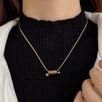 Lincy multicouche en acier inoxydable serpent chaîne collier spirale ressort pendentif rond chaîne à chevrons collier