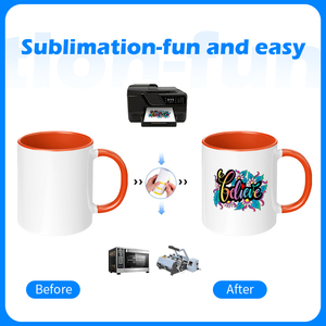 Tazas de Café de Cerámica de 11 oz con Logotipo Personalizado, Tazas de Té con Interior Colorido para Regalos Empresariales, <span class=keywords><strong>Taza</strong></span> Blanca para Sublimación - Product Image 6