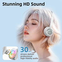 Moda Metal Circumaural inalámbrico para Bluetooth 5,4 auriculares abiertos sobre la oreja IPX4 impermeable Control táctil 25-30H móvil