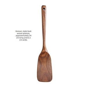 Spatule à fentes en bois d'acacia naturel certifiée FDA LFGB SGS pour la cuisine domestique, la restauration et le traiteur, anti-rayures - Product Image 2