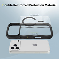 Étui de téléphone transparent en TPU magnétique HMJ pour iPhone Ultra 18 Fold, anti-empreintes digitales, antidérapant, coque de téléphone mobile personnalisée