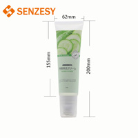 Tube cosmétique en plastique PE SENZESY SZR011 personnalisé OEM 135 ml, diamètre 40 mm, tête de brosse en mousse imprimée en sérigraphie, bouchon à vis