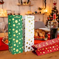 Sacs en papier de luxe pour cadeaux de Noël, sacs en carton pour vin, avec poignée, logo imprimé personnalisé, matériaux recyclés, design du fabricant