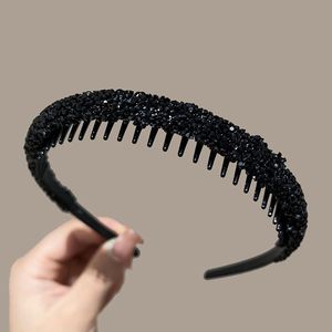 Diadema de terciopelo con diamantes de imitación y diseño de dientes, de alta calidad, antideslizante, para lavado facial, con gemas brillantes, diademas avanzadas - Product Image 5