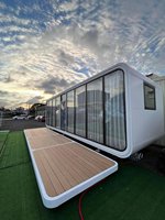 Maison intelligente de luxe de 20 pieds, capsule spatiale, bureau, magasin commercial, maison en acier Apple
