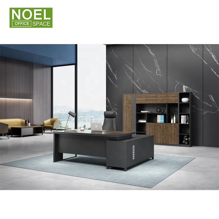 Moderne mdf peinture en forme de l patron pdg bureau exécutif table de bureau en bois pour mobilier de bureau