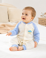 Combinaison longue pour bébé en coton, sans couture, épaissie, sans armature, pour ramper, garçons et filles, imprimé animal, automne
