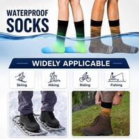 Chaussettes imperméables respirantes à 3 couches, imprimées à rayures dégradées, coupe-vent, thermiques, pour la pêche, le ski, la randonnée, le cyclisme, la pluie, le travail