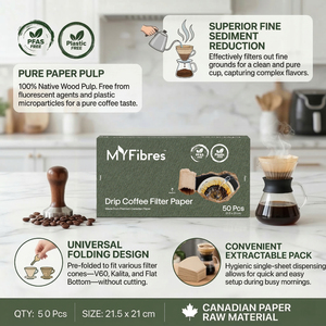 Canadian Eco-Friendly Disposable Natural <b>Coffee</b> <b>Filter</b> 4 cups 21 x 21cm 50pcs Cone Shape <b>Coffee</b> Tool - Product Image 2