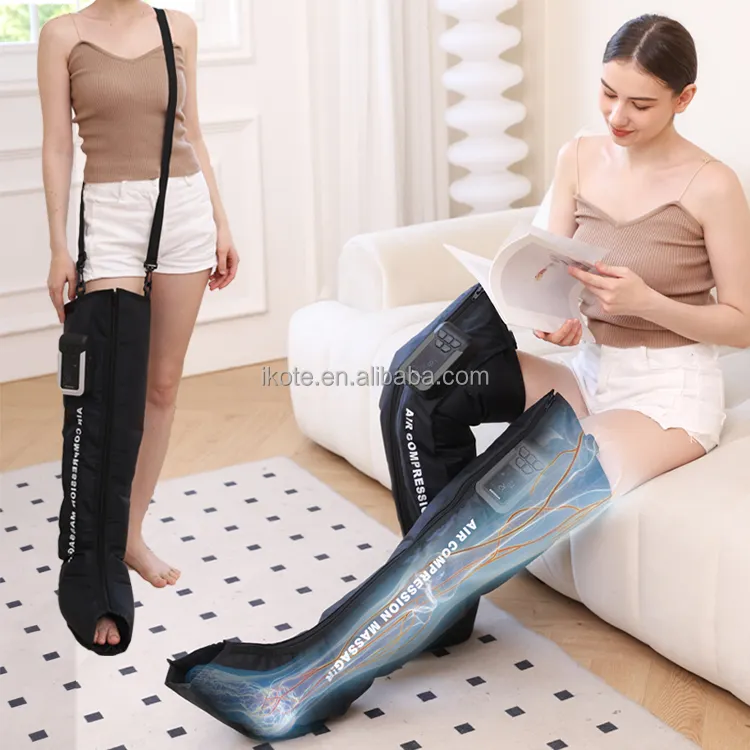 New Portable Customized Logo Full Leg Compression Machine Air Wave Leg Foot Massager For Sports Muscle Relaxation