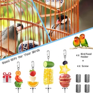 <strong>Bird</strong> <strong>Food</strong> Holder <strong>Bird</strong> Feeders Stainless Steel Parrot <strong>Fruit</strong> Vegetable Stick Holder Foraging Toy Chicken Treat Skewe - Product Image 3
