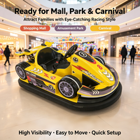 Voiture de collision F1 monoplace en fibre de verre, électrique, avec éclairage LED intégré, personnalisable pour enfants, adultes et projets commerciaux