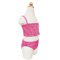 Traje de Baño para Niñas con Estampado Floral de Moda, Bikini con Volantes y Banda, Traje de Baño Colorido para Niñas