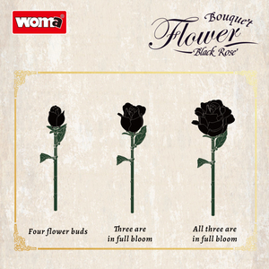 Woma Factory Black Rose Bouquet Flower Building Blocks Sets Artificial <strong>Brick</strong> for Home Decor Gifts (11157) - Product Image 5