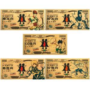 Anime klasik Huntered X Huntered Hisoka peringatan Killua paduan emas uang kertas plastik koin emas Foil edisi terbatas - Product Image 5