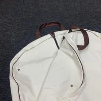 White Canvas Cotton Female Suit Garment Cover Bag