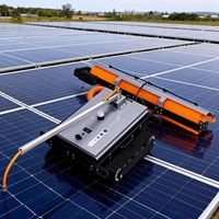 Robot de nettoyage de panneaux solaires intelligent, machine de nettoyage solaire, tracteur avec machine de nettoyage à sec photovoltaïque automatique et brosse de nettoyage